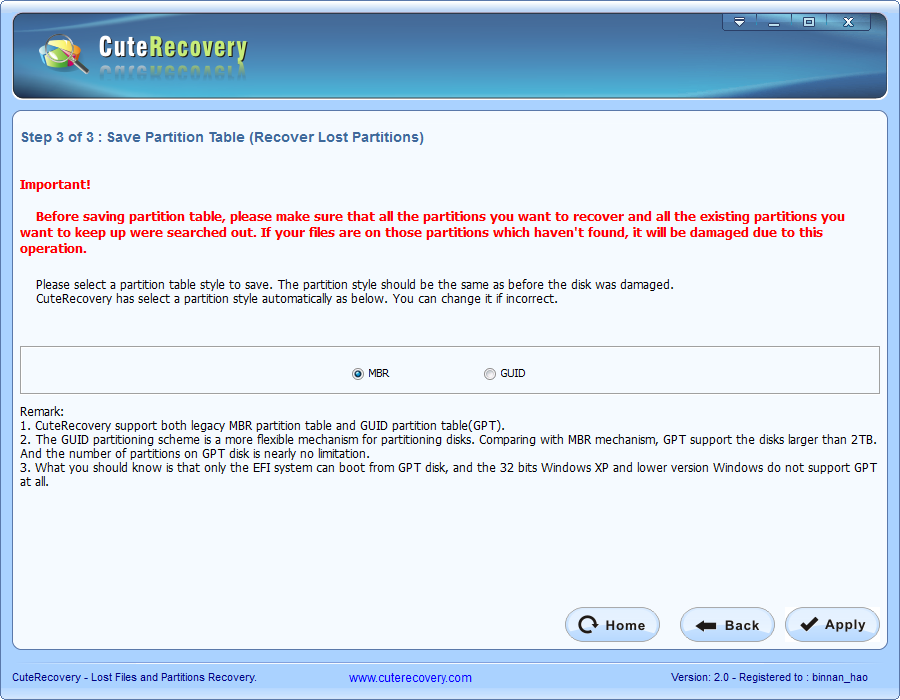 Lost Partition Recovery - Save Partition Table