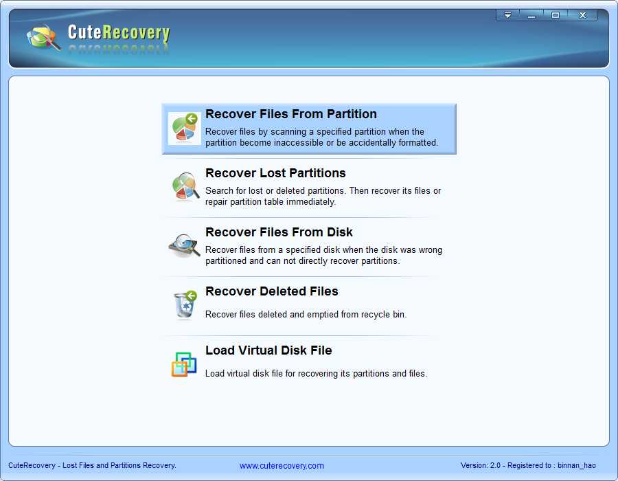 Whole Partition File Recovery - Start Wizard