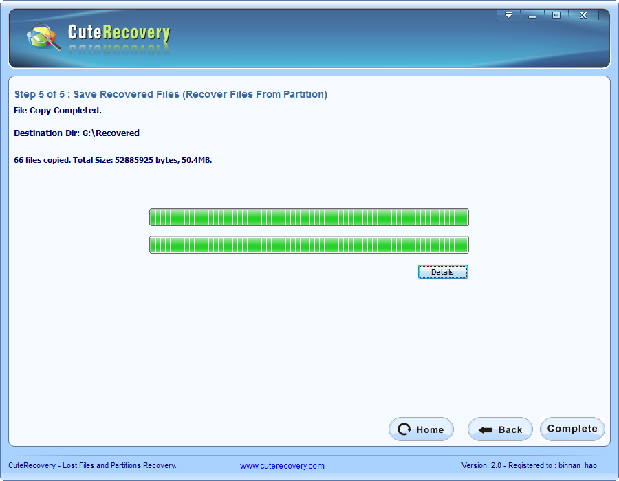 Whole Partition File Recovery - Files Saved